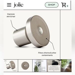 Jolie Skin Co Filtered Showerhead in Brushed Steel New Open Box